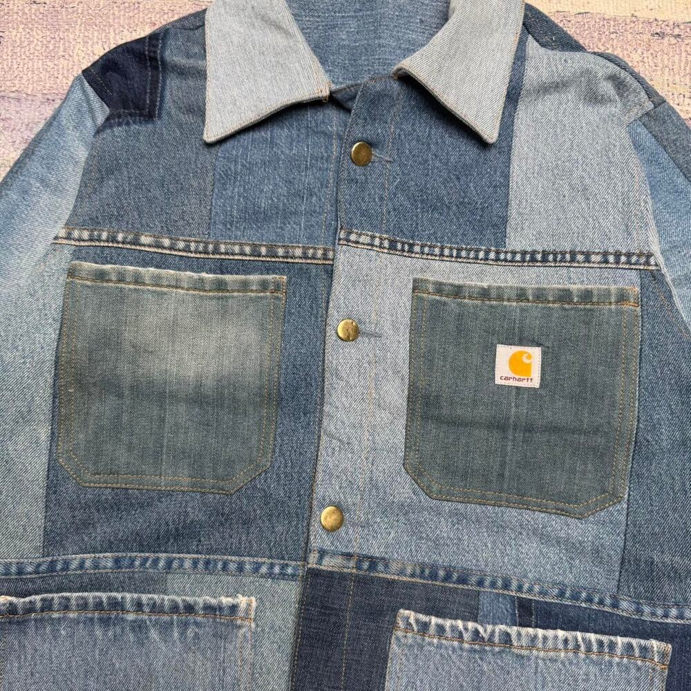 Custom upcycled carhartt chore jacket size medium - Picture 3 of 8